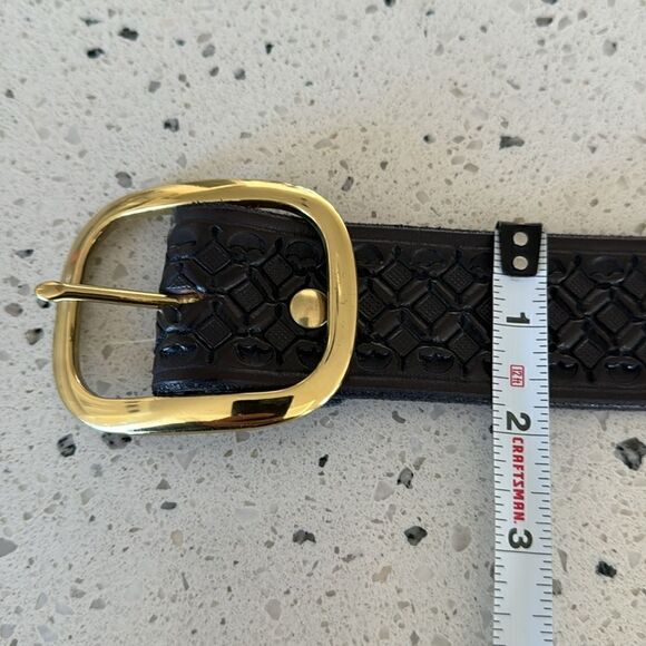 Genuine Leather Men’s Black Embossed Work Casual Belt Size 38 - Picture 6 of 12